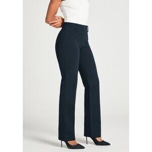Betabrand Women's Navy Straight-Leg‎ Classic Dress Pant Yoga Pants Size MP